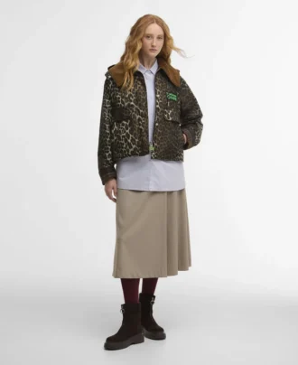 Barbour x GANNI Αδιάβροχο μπουφάν με λεοπάρ μοτίβο